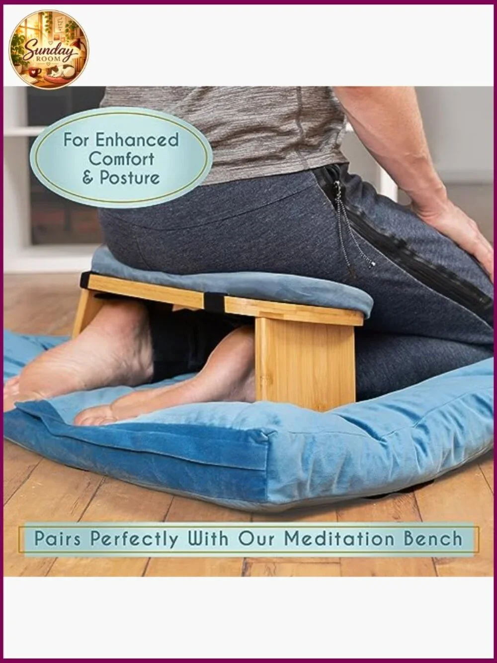 Large Meditation Cushion Floor Pillow Velvet Washable Zabuton Yoga Mat